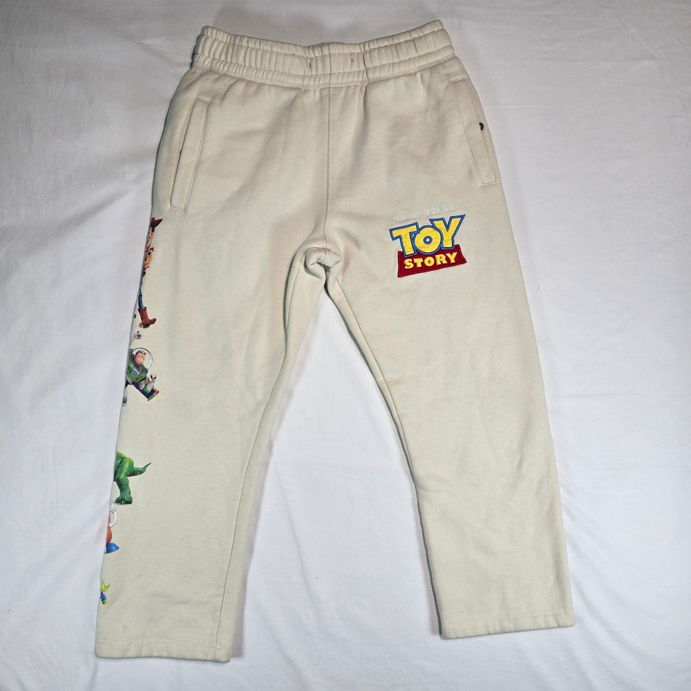 Shoe Palace x Disney Toy Story Sweatpants Cream‎ Mens Small Woody Buzz Graphic